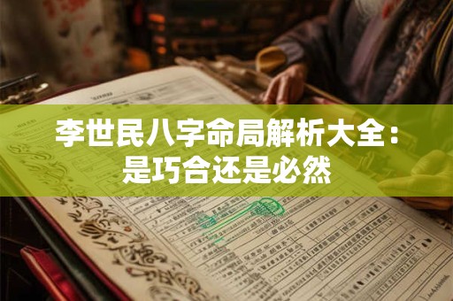李世民八字命局解析大全：是巧合还是必然