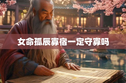 女命孤辰寡宿一定守寡吗