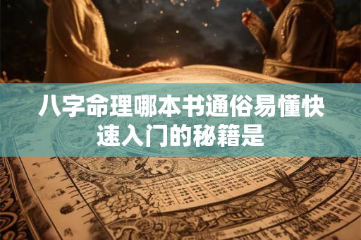 八字命理哪本书通俗易懂快速入门的秘籍是