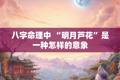八字命理中 “明月芦花”是一种怎样的意象