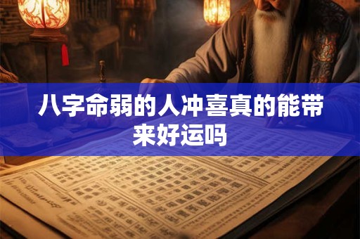 八字命弱的人冲喜真的能带来好运吗