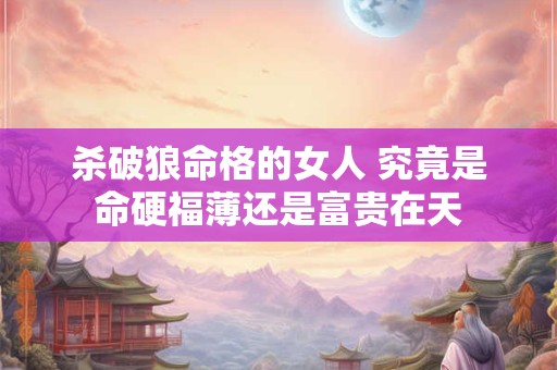 杀破狼命格的女人 究竟是命硬福薄还是富贵在天