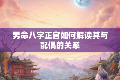 男命八字正官如何解读其与配偶的关系
