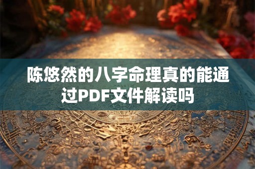 陈悠然的八字命理真的能通过PDF文件解读吗