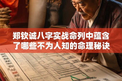 郑钦诚八字实战命列中蕴含了哪些不为人知的命理秘诀