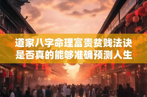 道家八字命理富贵贫贱法诀是否真的能够准确预测人生运势