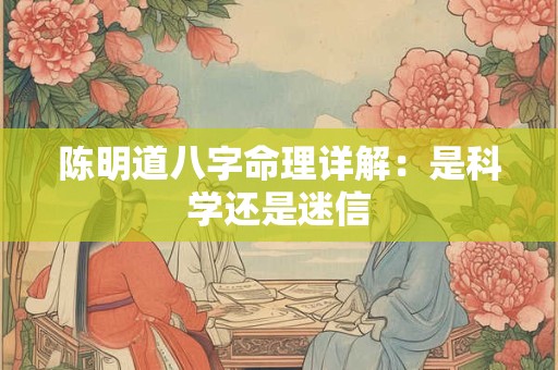 陈明道八字命理详解：是科学还是迷信