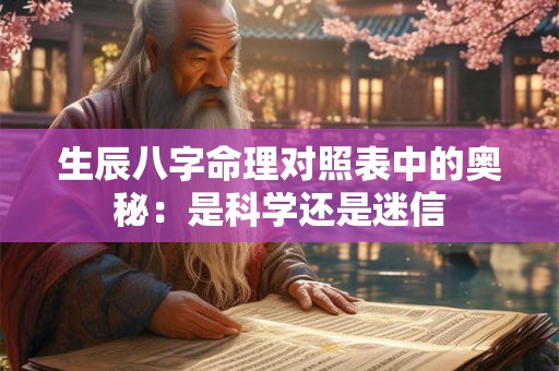 生辰八字命理对照表中的奥秘：是科学还是迷信