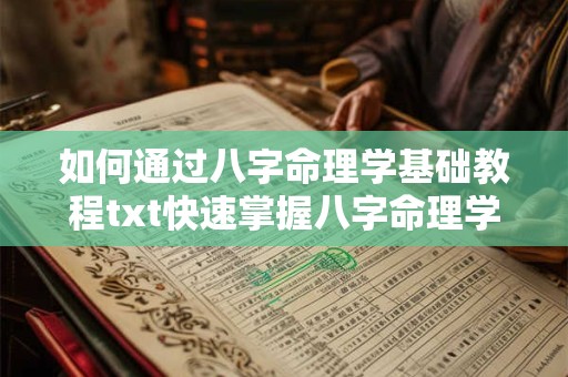 如何通过八字命理学基础教程txt快速掌握八字命理学的核心内容