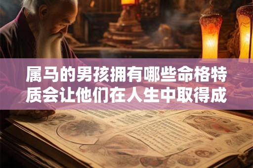 属马的男孩拥有哪些命格特质会让他们在人生中取得成功