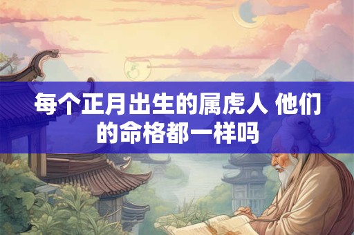 每个正月出生的属虎人 他们的命格都一样吗