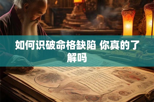 如何识破命格缺陷 你真的了解吗