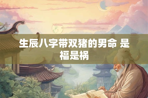 生辰八字带双猪的男命 是福是祸
