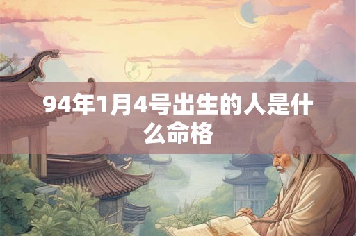 94年1月4号出生的人是什么命格