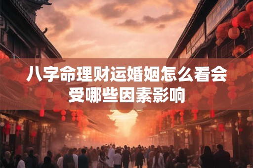 八字命理财运婚姻怎么看会受哪些因素影响