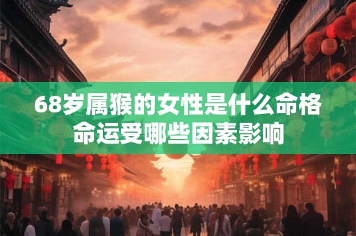 68岁属猴的女性是什么命格命运受哪些因素影响