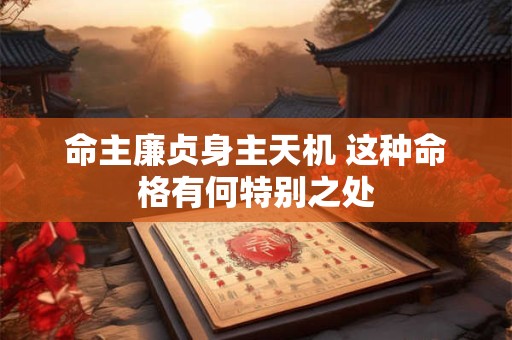 命主廉贞身主天机 这种命格有何特别之处