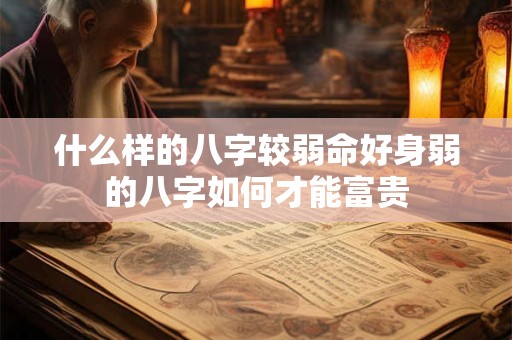 什么样的八字较弱命好身弱的八字如何才能富贵