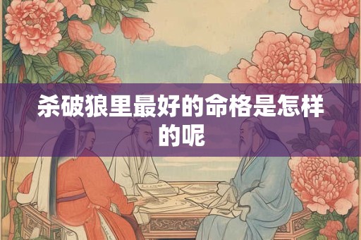 杀破狼里最好的命格是怎样的呢