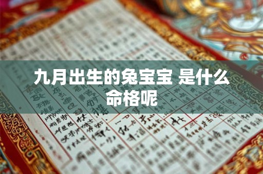 九月出生的兔宝宝 是什么命格呢