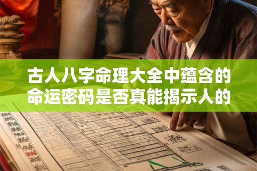古人八字命理大全中蕴含的命运密码是否真能揭示人的一生