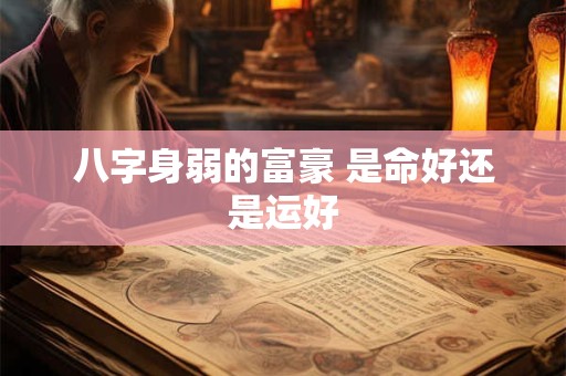 八字身弱的富豪 是命好还是运好