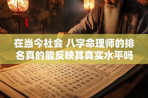在当今社会 八字命理师的排名真的能反映其真实水平吗 在当今社会 八字命理师的排名真的能反映其真实水平吗