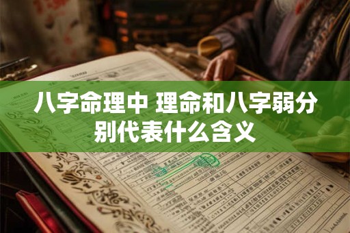 八字命理中 理命和八字弱分别代表什么含义