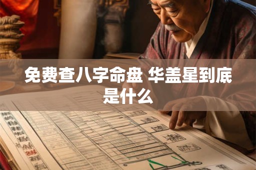 免费查八字命盘 华盖星到底是什么