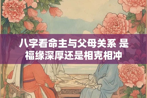 八字看命主与父母关系 是福缘深厚还是相克相冲