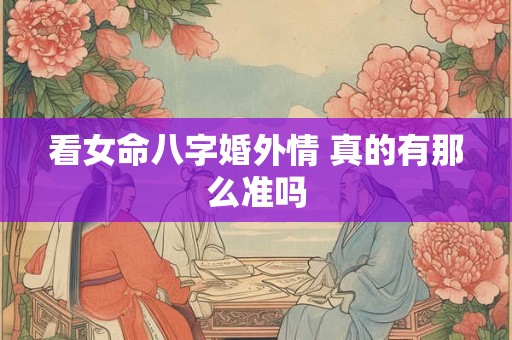 看女命八字婚外情 真的有那么准吗