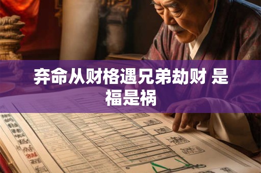 弃命从财格遇兄弟劫财 是福是祸