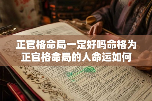 正官格命局一定好吗命格为正官格命局的人命运如何