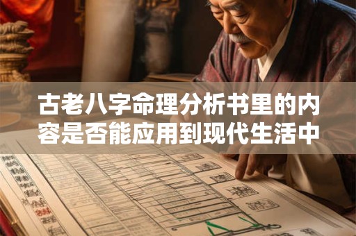 古老八字命理分析书里的内容是否能应用到现代生活中