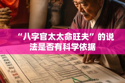 “八字官太太命旺夫”的说法是否有科学依据 “八字官太太命旺夫”的说法是否有科学依据