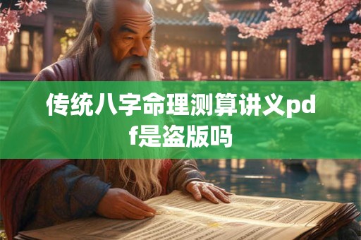 传统八字命理测算讲义pdf是盗版吗