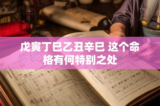 戊寅丁巳乙丑辛巳 这个命格有何特别之处