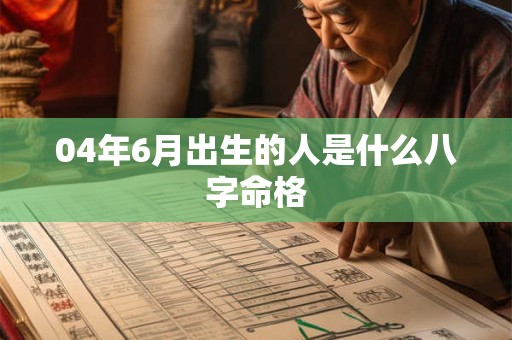04年6月出生的人是什么八字命格