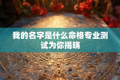 我的名字是什么命格专业测试为你揭晓