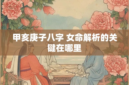 甲亥庚子八字 女命解析的关键在哪里