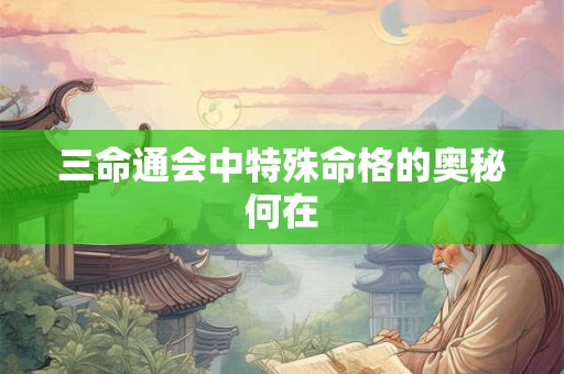 三命通会中特殊命格的奥秘何在