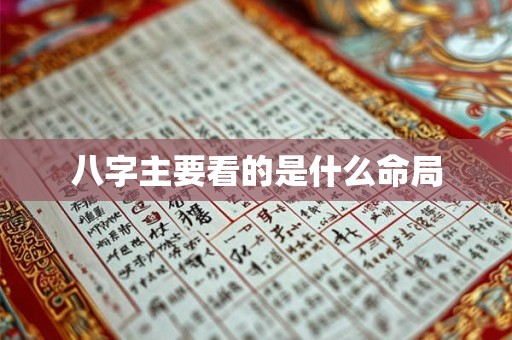 八字主要看的是什么命局