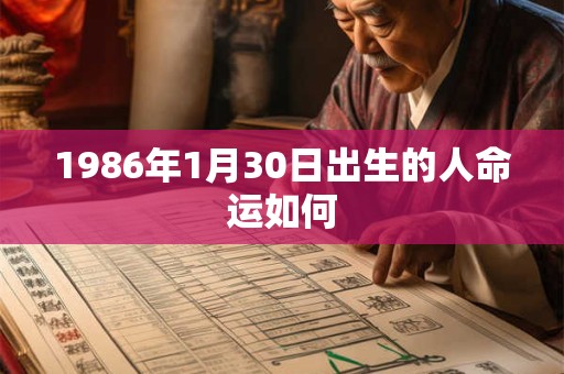 1986年1月30日出生的人命运如何 1986年1月30日出生的人命运如何