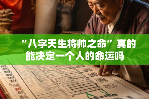 “八字天生将帅之命”真的能决定一个人的命运吗