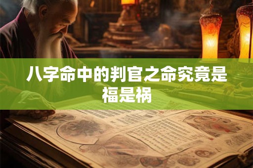 八字命中的判官之命究竟是福是祸