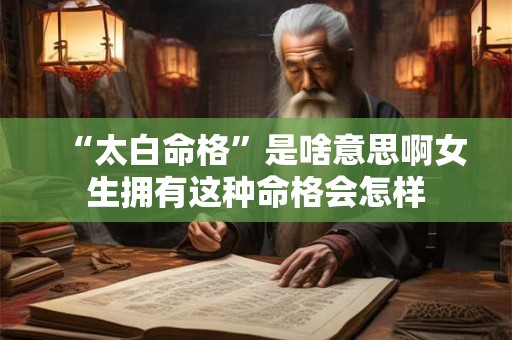 “太白命格”是啥意思啊女生拥有这种命格会怎样