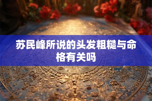 苏民峰所说的头发粗糙与命格有关吗