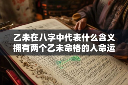 乙未在八字中代表什么含义拥有两个乙未命格的人命运如何