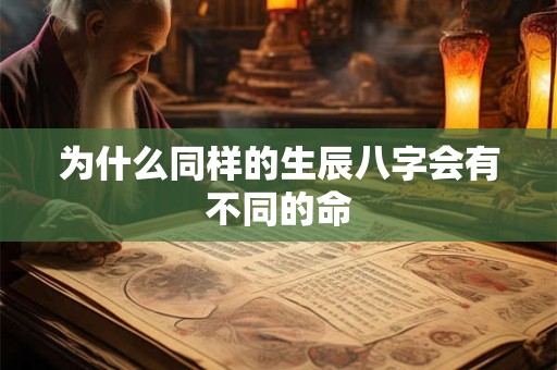 为什么同样的生辰八字会有不同的命