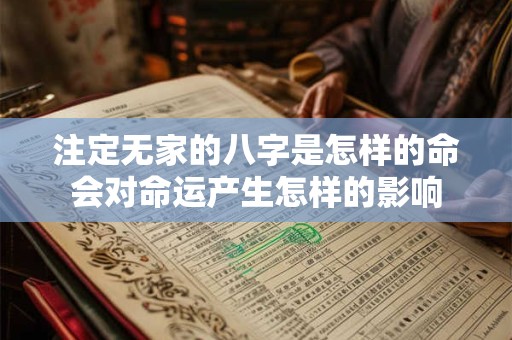 注定无家的八字是怎样的命会对命运产生怎样的影响